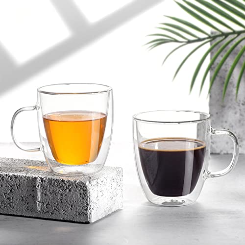Insulated Espresso Cups 16 oz Double Wall Glass Mugs