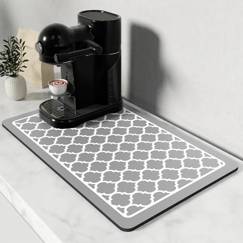 Coffee Mat 12" x 19" Cute Coffee Bar Mats for Espresso Machine Station Accessories and Organizer