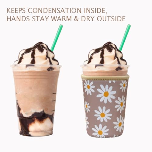 Reusable Insulated Neoprene Iced Coffee Cup Sleeve (3 Count)