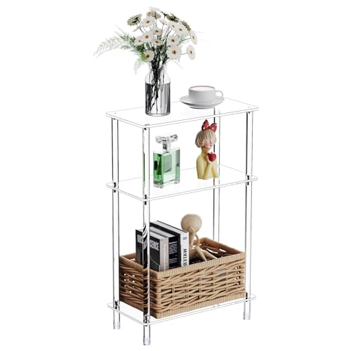 Clear Acrylic Narrow Side Table for Small Spaces