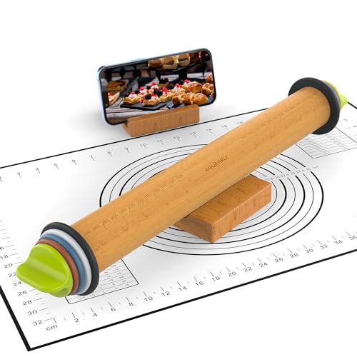Rolling Pin with 4 Thickness Rings (3 Count)