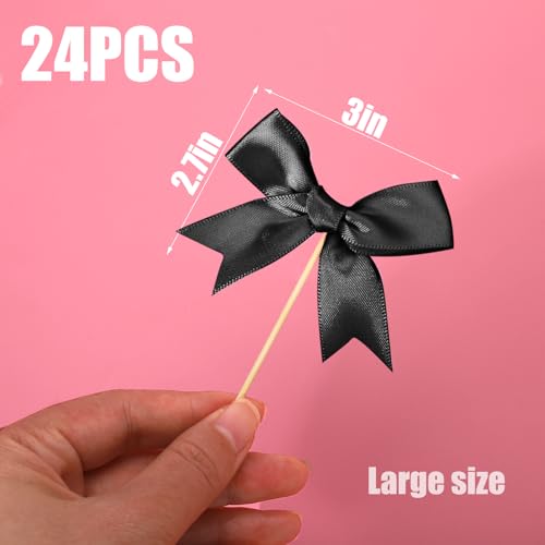 24Pcs Bow Cupcake Toppers (24 Count)