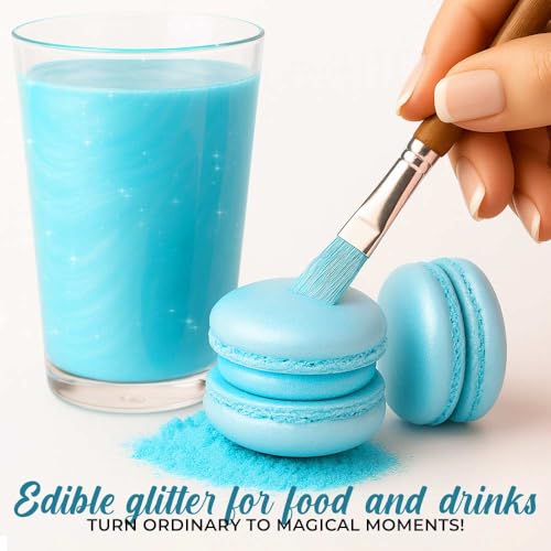 Light Blue Edible Glitter for Drinks 20g