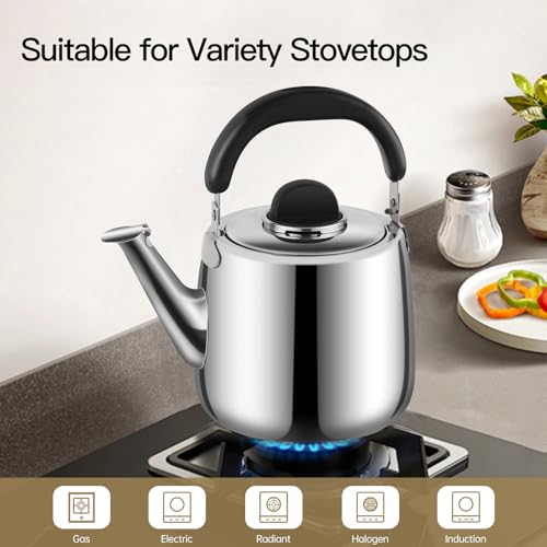 2.1 QT Stainless Steel Whistling Tea kettle for Stove Top