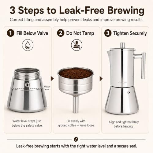9 Cup Stainless Steel Moka Pot Stovetop Espresso Coffee Maker