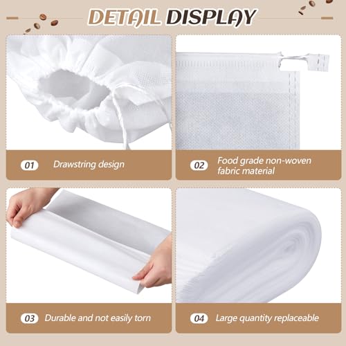 50 Pcs 11.5" x 13" Commercial Home Cold Brew Coffee Filter Bags with Drawstring (50 Count)