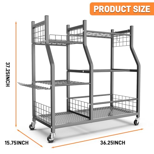 Garden Tool Organizer with Wheels