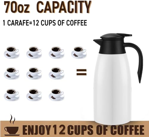 70oz Coffee Carafe Airpot Insulated Coffee Urn Stainless Steel Vacuum Thermal Pot Flask Dispenser for Coffee