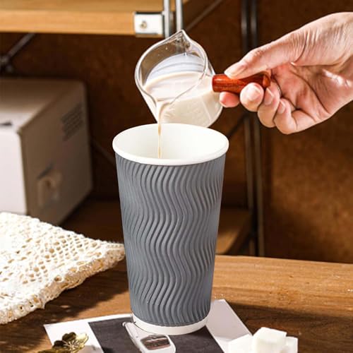 50 Pack 20 oz Coffee Cups Disposable Insulated Paper Cup Gray (50 Count)