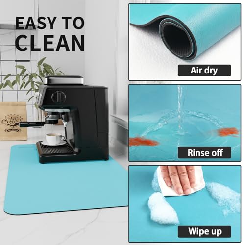 Coffee Mat Absorbent Hide Stain Rubber Backed Dish Drying Mat for Kitchen Counter