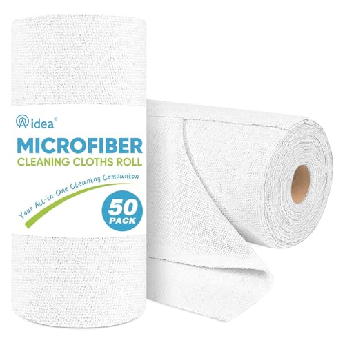 White Microfiber Cleaning Cloth Roll (50 Count)
