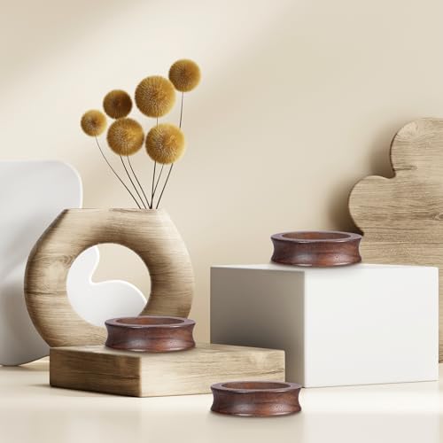 Pack of 3 Wooden Sphere Holder Display Stand for Crystal Sport Ball (3 Count)