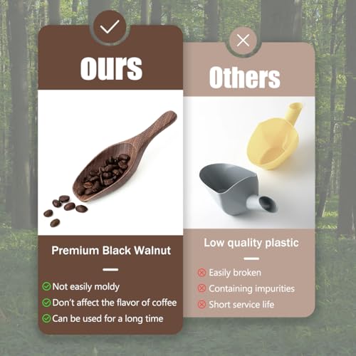 Black Walnut Coffee Scoop for Ground Coffee