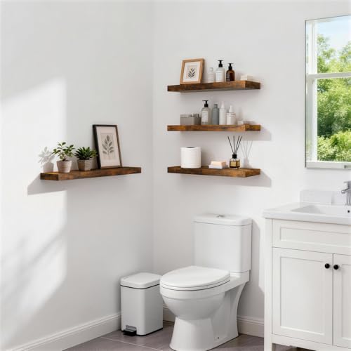 Rustic Brown Floating Shelves 22.5in