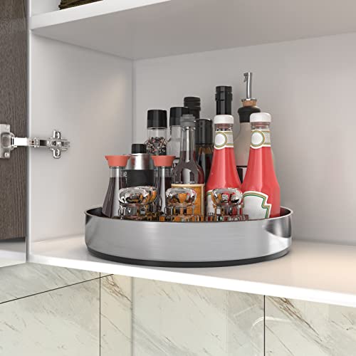 Pantry Cabinet Lazy Susan Stainless Steel Black Spice Rack Turntable