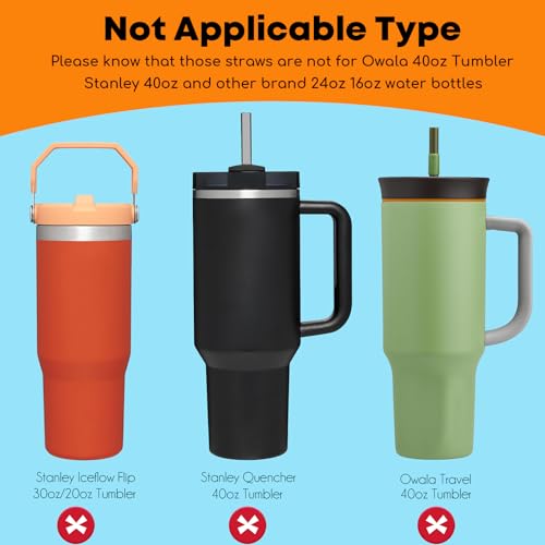Black Replacement Straws for Stanley 30 oz Tumbler (6 Count)
