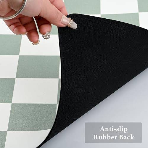 Checkered Dish Drying Mat for Kitchen Counter