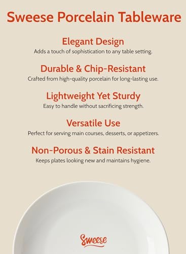 Porcelain 11 Inch Dinner Plates Set of 6 (6 Count)