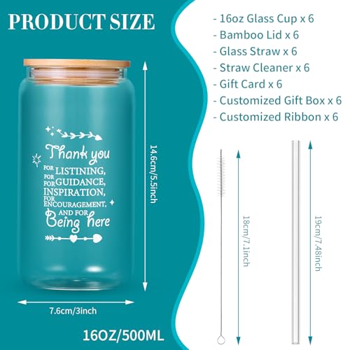 6 Pack Employee Appreciation Gifts Glass Cups (6 Count)