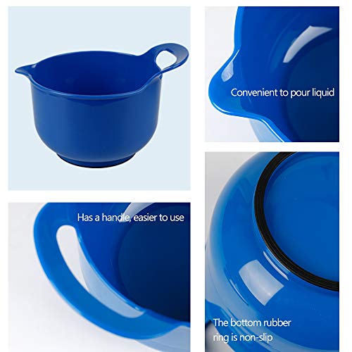 4 Pack Nesting Mixing Bowls with Pour Spout and Handle