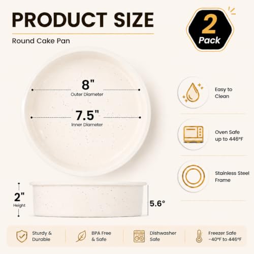 8 Inch Silicone Round Cake Pan (2 Count)