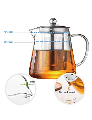 Glass Teapot with Infuser Tea Pot 950ml