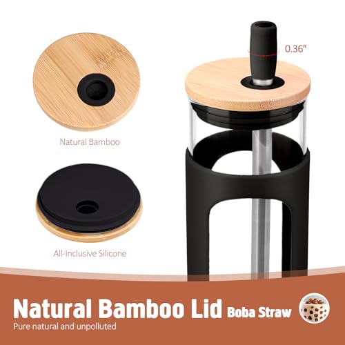 24oz Glass Tumbler with 2 Lids and Straws