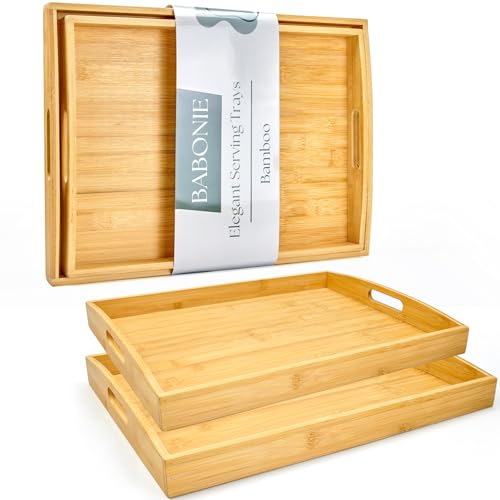 Bamboo Serving Tray Set of 2 (2 Count)