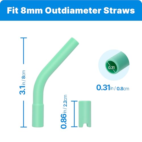 6Pcs Silicone Straw Tips for Metal Straw and Other 0.31 Inch Straws (6 Count)