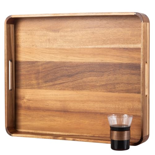 Large Ottoman Tray Wooden Serving Tray with Handles