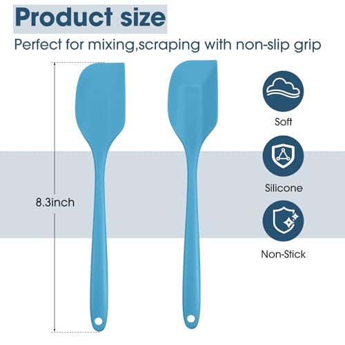 36 Pcs Mini Silicone Spatulas Bulk 8.3 Inch Heat Resistant Scrapers Rubber Spatulas Seamless Design Non Stick Flexible for Kitchen Use Cooking Baking Mixing