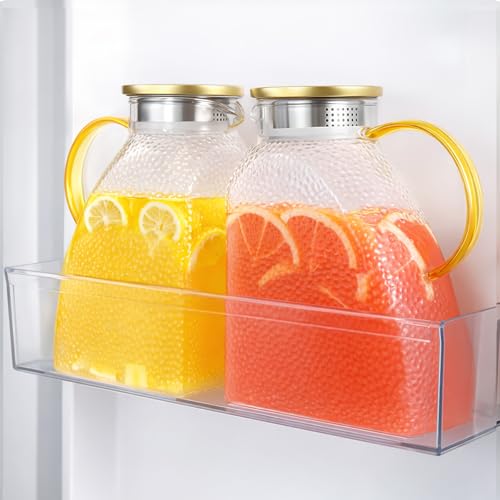 2 Pack Glass Pitcher With Handle And Lid (2 Count)