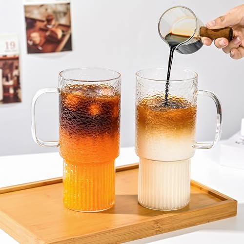 32 oz Glass Tumblers with Lid and Straw