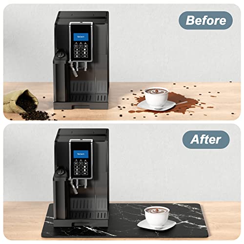 Coffee Mat 16" x 24" Cute Marble Style Coffee Bar Mats for Espresso Machine Station Accessories and Organizer