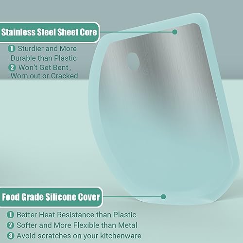 Silicone Dough Scraper with Metal Core Flexible Bowl Scraper Bread Baking