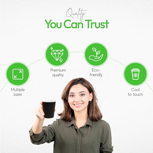 Coffee Cups 500 Pack of 12 oz Ripple Wall Insulated Coffee Cups Non (500 Count)