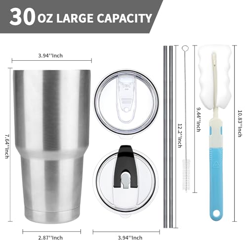 30 oz Tumbler with Lids and Straws