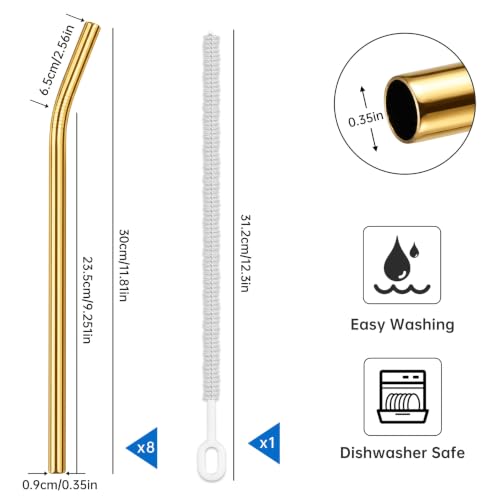 8PCS Stainless Steel Straws Fit for 40oz Stanley Tumblers (8 Count)
