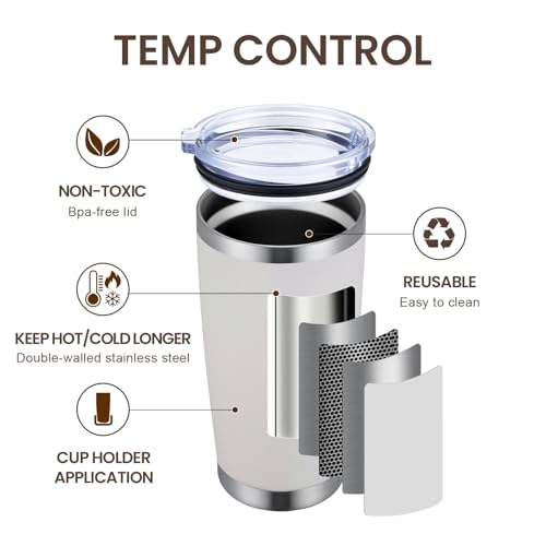 20oz Tumbler 4 Pack Double Wall Vacuum Insulated Travel Mug Bulk (4 Count)