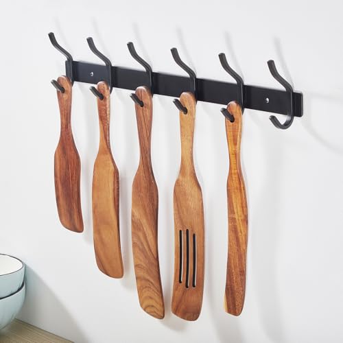 Coat Rack Wall Mount with 6 Hooks (2 Count)