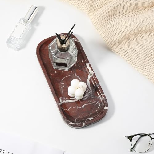 Marble Tray 10"x5" Marble Vanity Tray for Bathroom Countertop Kitchen Sink