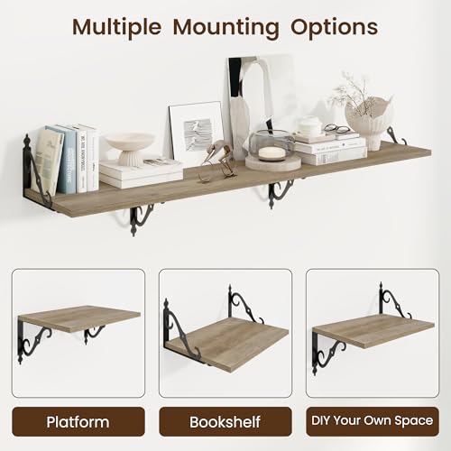 12 Inch Deep Floating Shelves for Wall (2 Count)