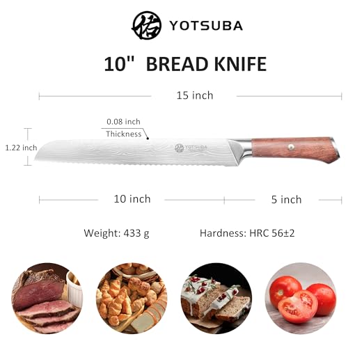 10 Inch Japanese Style Premium Natural Rosewood Bread Knife
