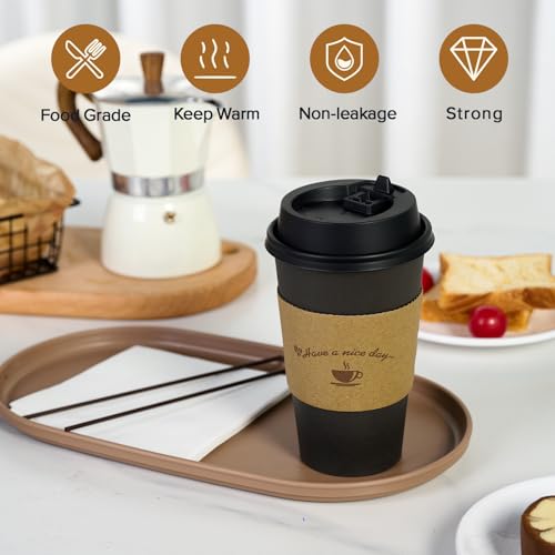500 Pack 16 oz Disposable Coffee Cups (500 Count)