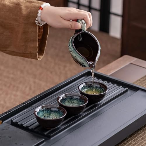 Ceramic Teapot with Infuser Semi Automatic Tea Set Magic Teapot with 8 cups Gradient Color