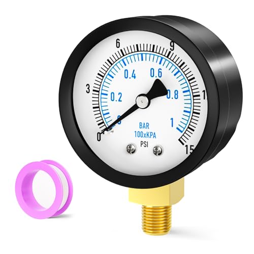0 15PSI Well Pump Pressure Gauge 2" Dial Size