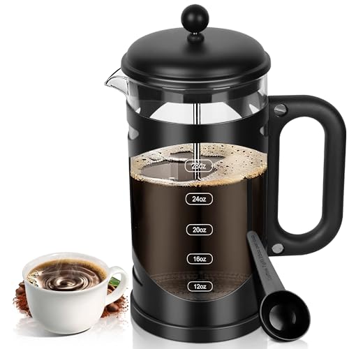 34 Ounce French Press Coffee Maker Black Stainless Steel Coffee Press