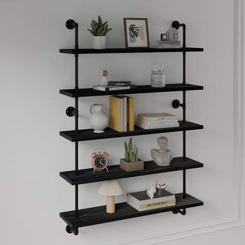 Floating Shelves for Wall Living Room Shelves Bookshelf Industrial Pipe Shelving Shelf Real Wood Planks 36 inch Rustic Wall Shelves Hanging Bookshelves Farmhouse Kitchen Bar Shelving