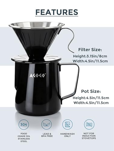 Stainless Pour Over Coffee Maker Set