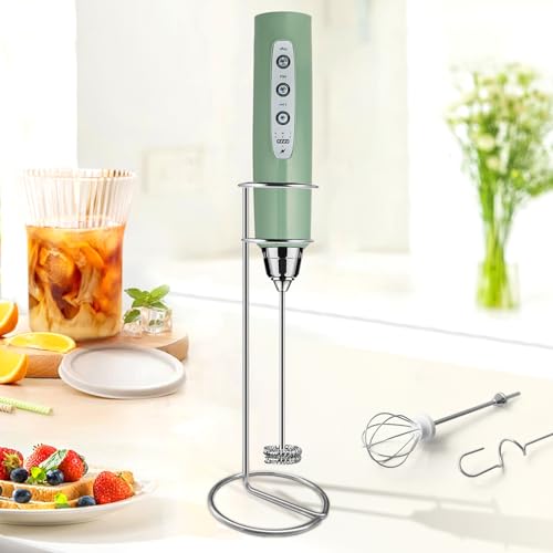 Milk Frother Wand Rechargeable Handheld Electric Whisk 3 Speed Adjustable